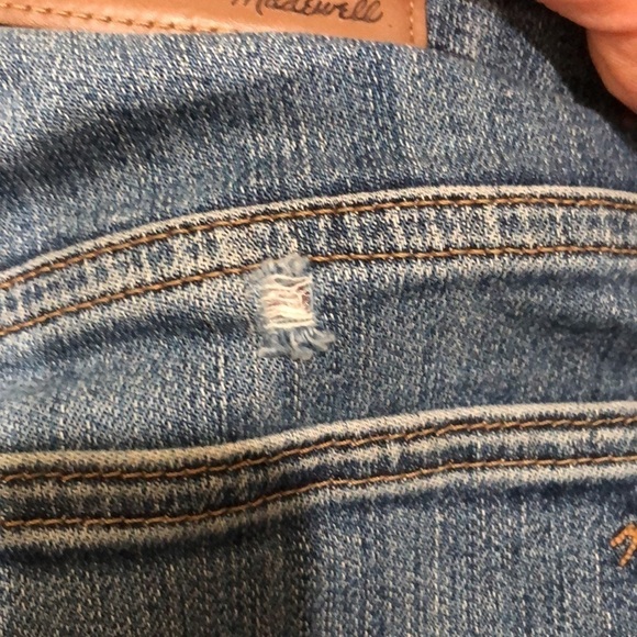 Madewell High Rise Stovetop Straight Leg Jeans Size 29 Distressed Dark Blue - Picture 5 of 11